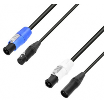 Adam hall 8101 psdt5 0150 n - cable dmx y de alimentación neutrik powercon y neutrik xlr de 5 polos 1,5m
