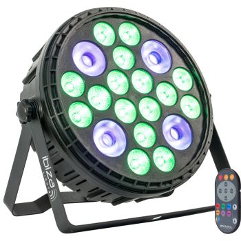 Ibiza light 16x rgbw + 4x uv led par 8ch dmx + rc foco led extra-grande