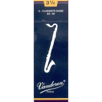 Vandoren caja 5 cañas clarinete bajo tradicional 3½ azul