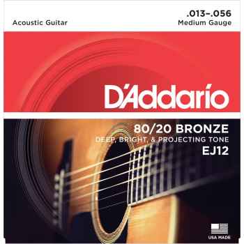 D´addario ej12 80/20 bronze medium cuerdas para guitarra acústica