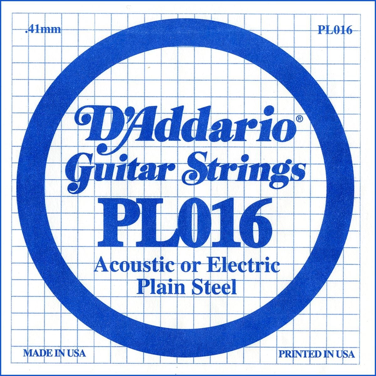 D´addario PL016 Cuerda Suelta para Guitarra Eléctrica y Acústica PL016