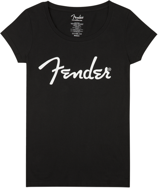 Fender Spaghetti Logo Womens Tee Black Medium Spaghetti Logo Womens Tee Black Medium