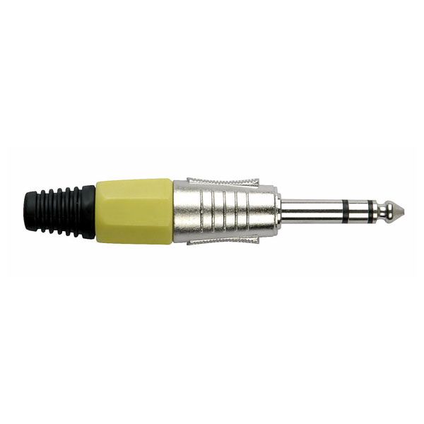 DAP Audio Conector Jack Stereo de níquel con banda amarilla RF:JMK103NY JMK103NY