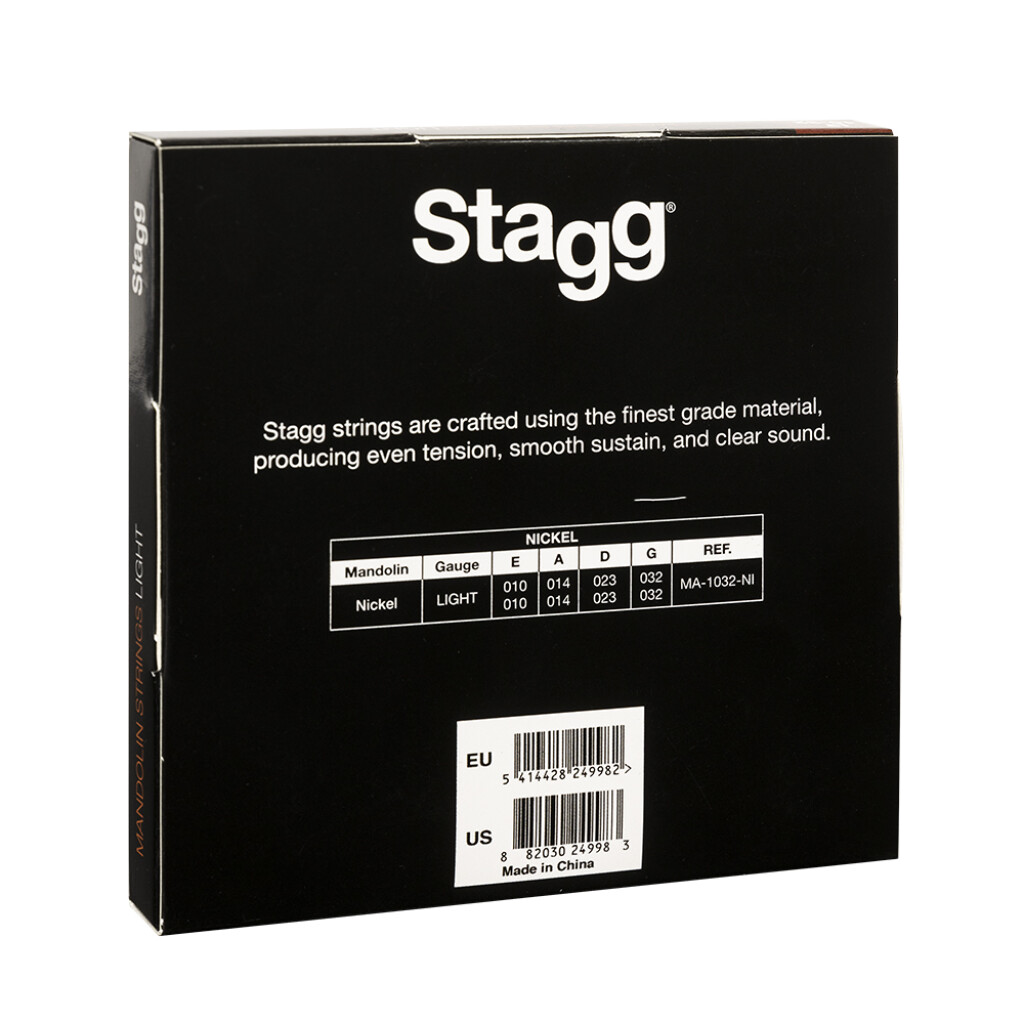 Stagg MA-1032-NI Juego de cuerdas de níquel para mandolina, ligeras MA-1032-NI