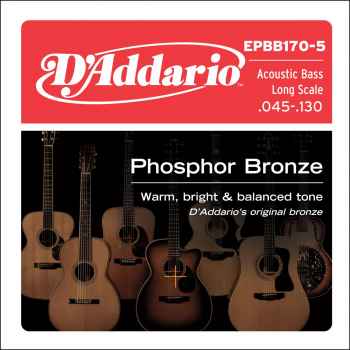 D´addario epbb170-5 phosphor bronze 5 cuerdas para bajo