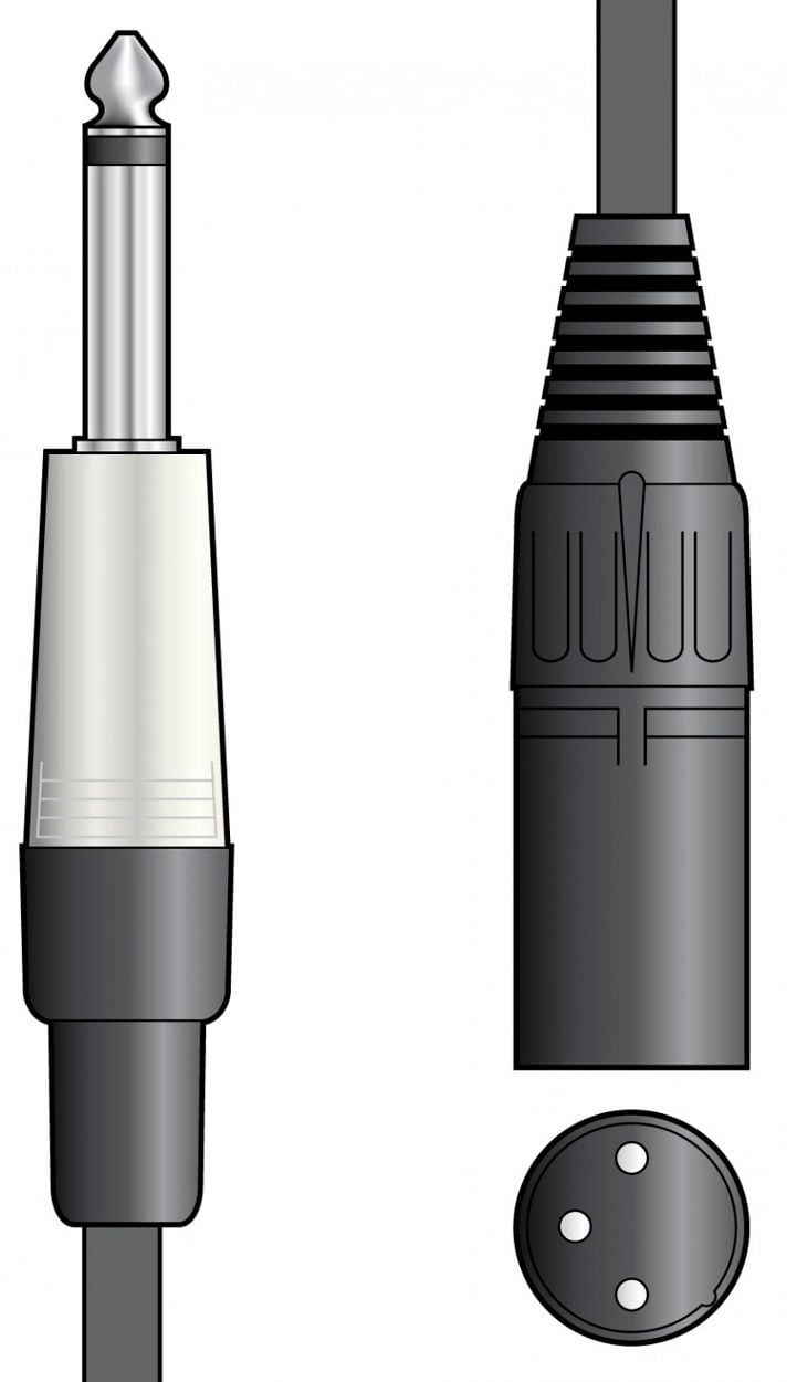Chord Cable XLR Macho - Jack 6.3mm Mono 3.0 Metros Cable XLR Macho - Jack 6.3mm Mono 3.0 metros