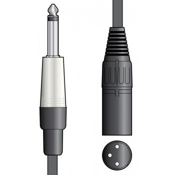 Chord cable xlr macho - jack 6.3mm mono 3.0 metros