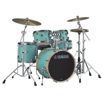 Yamaha stage custom birch sbp0f5 hw680w matte surf green set batería acústica