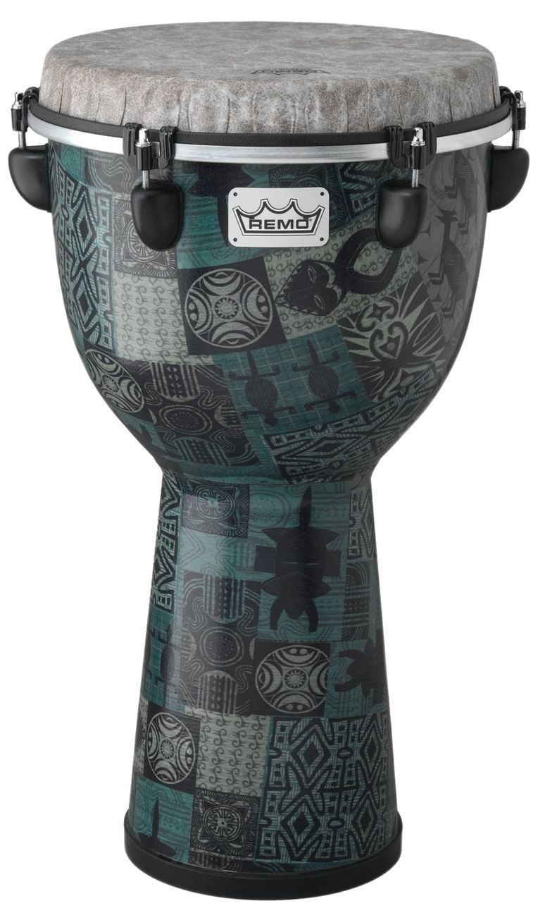 Remo Djembe 12" x 22" Apex Green Kinte Kloth Djembe Apex Green Kinte Kloth 12" x 22"