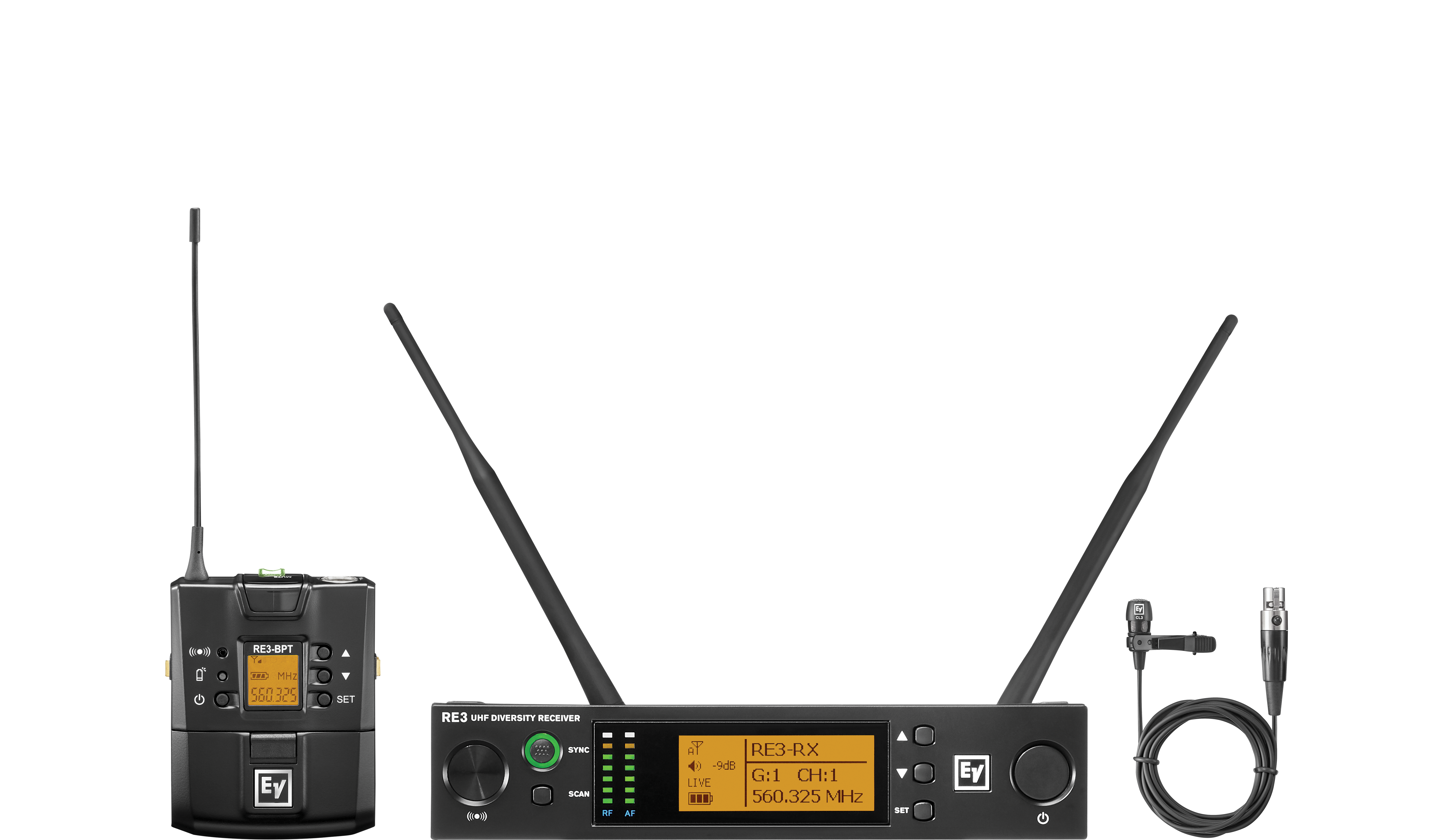 Electro-Voice RE3-BPCL-5H Micrófono Inalámbrico Lavalier Cardioide Banda 5H (560 MHz – 596 MHz) RE3-BPCL-5H