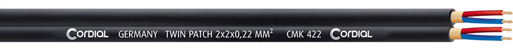 Cordial Bobina cable Micrófono de 2 x 2 x 0,22 mm² - 100 m ECLCMK422BLACK100
