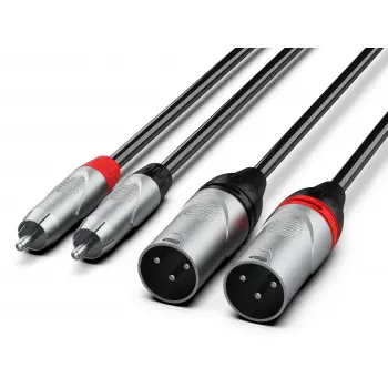 Audibax pro cable 2 xlr macho a 2 rca 1.5 metros negro