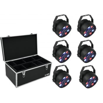 Eurolite set 6x led party spot + case tdv-1