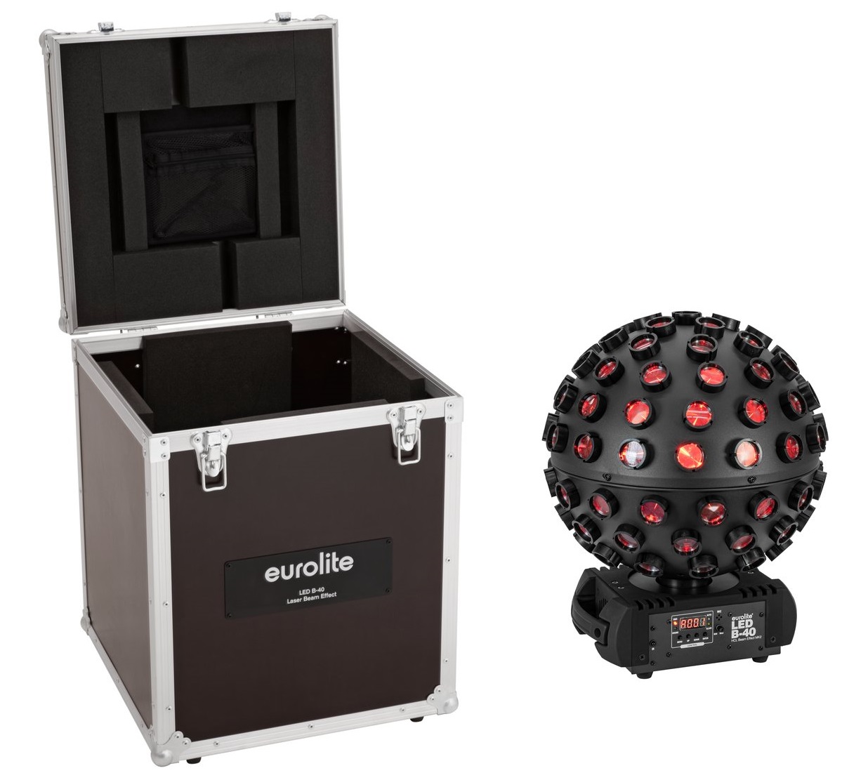 Eurolite Set LED B-40 HCL Beam Effect MK2 Negro + Flightcase B-40 HCL Beam Effect MK2 Negro + Flightcase