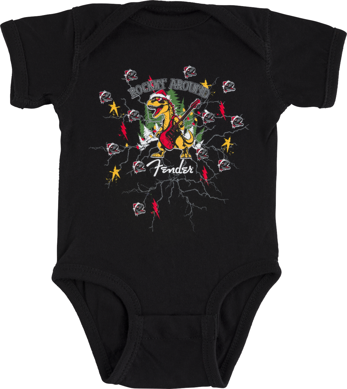Fender 2025 Christmas Dinosaur Baby Bodysuit, 3-6 Months Dinosaur Baby Bodysuit, 3-6 Months