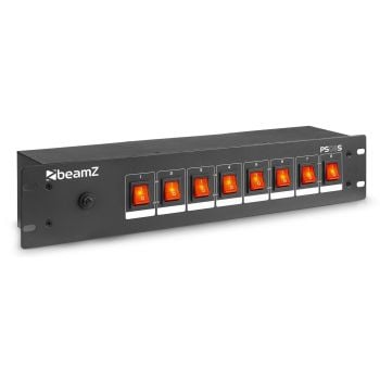 Beamz ps08s panel de 8 canales con conectores shuko 154040