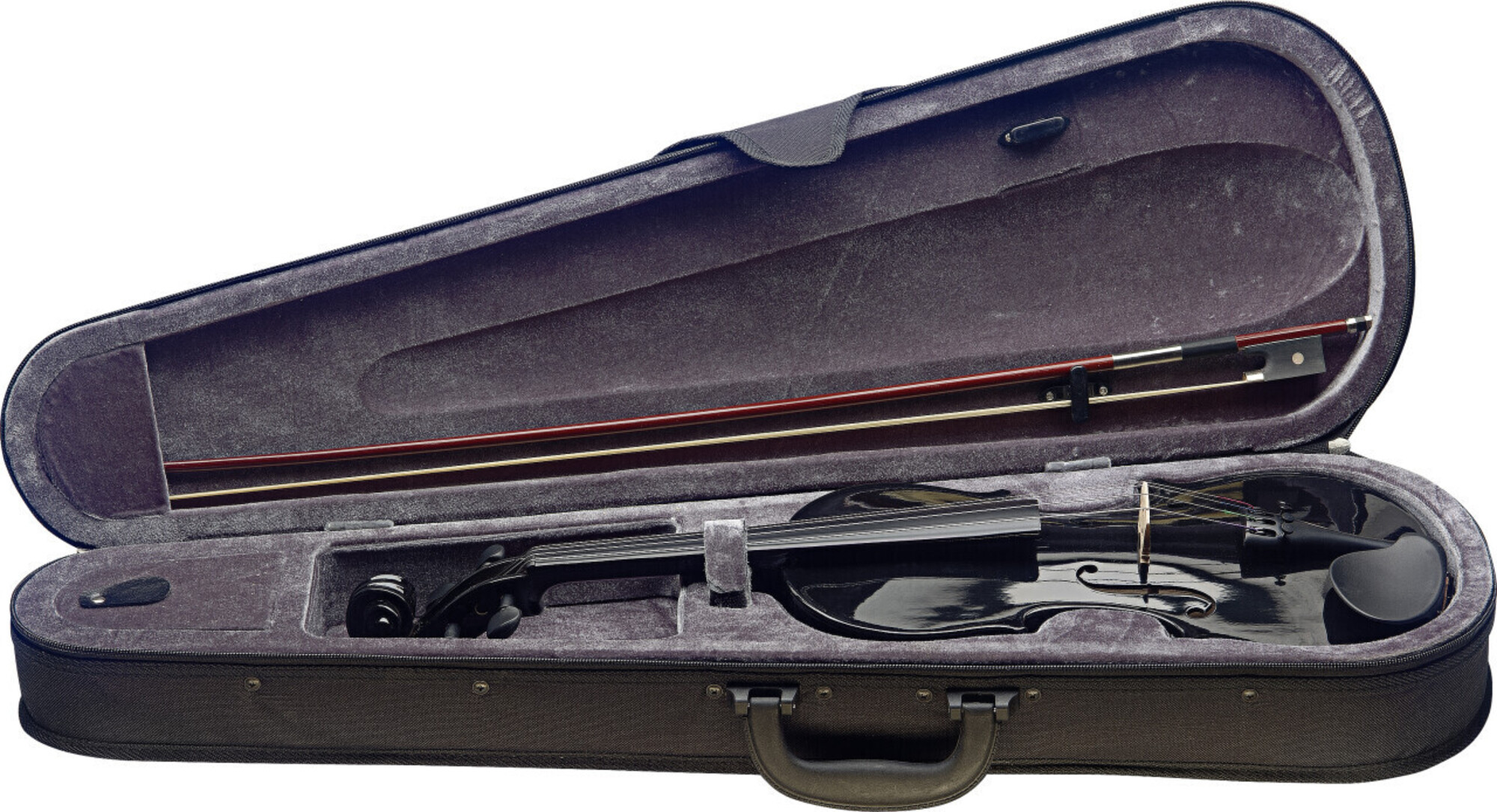 Stagg Violín de Arce Macizo 4/4 con Estuche Blando de Forma Estándar Negro Violín de Arce Macizo 4/4 Negro