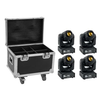 Eurolite set 4x led tmh-17 spot + flightcase con ruedas