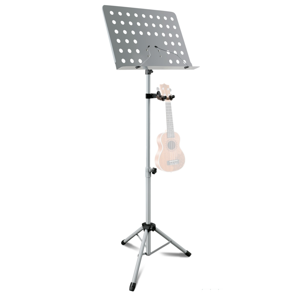 TCM Atril Orquesta MS-533UGY Gris Perforado c/soporte ukelele MS-533UGY Gris Perforado c/soporte ukelele