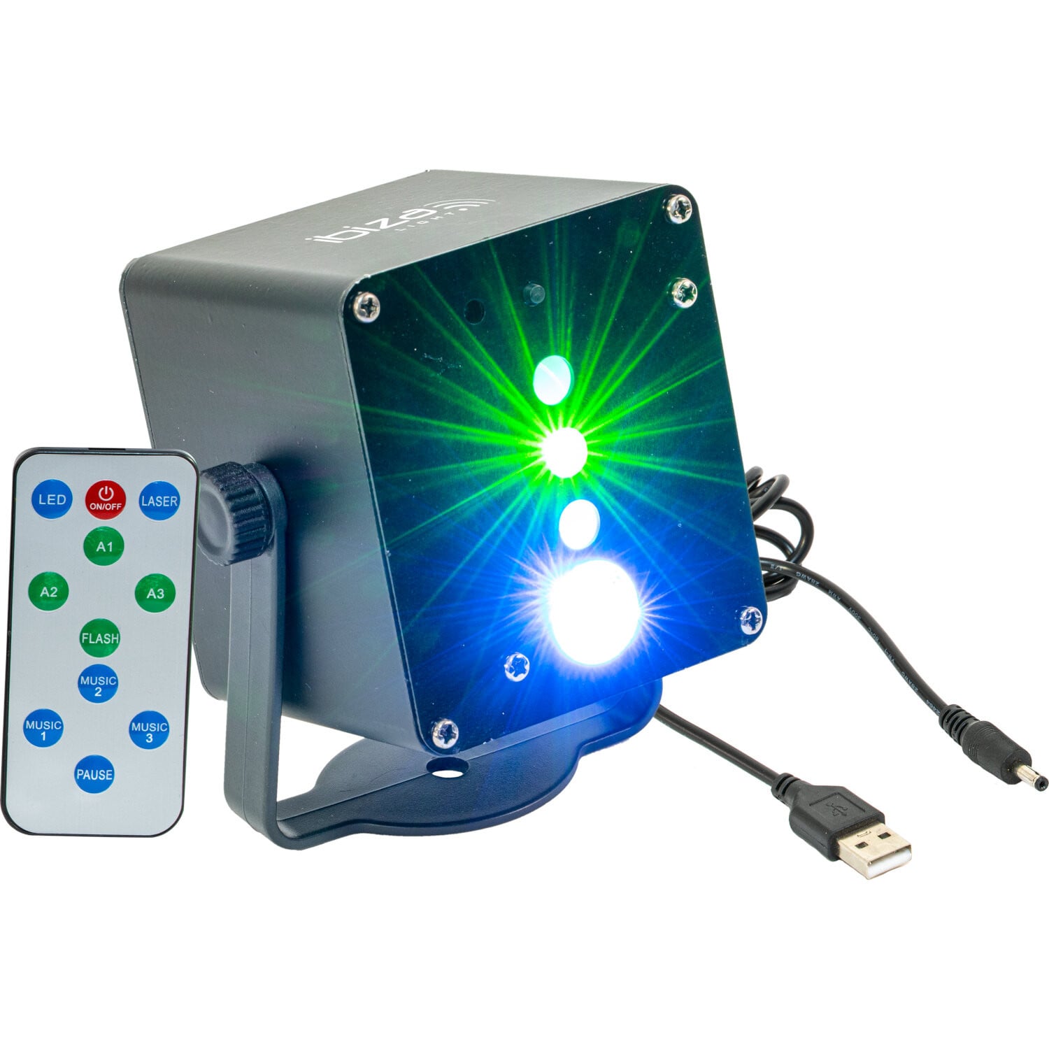 Ibiza Light TINY EFFECT LED 3W RGB + RGB LASER /BATT Efecto Laser TINY EFFECT LED 3W RGB + RGB LASER /BATT