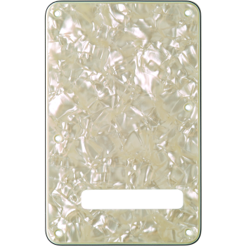 Fender backplate, stratocaster, aged white moto, 4-ply