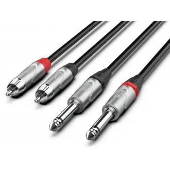 Audibax pro cable 2 jack mono a 2 rca 6 metros negro