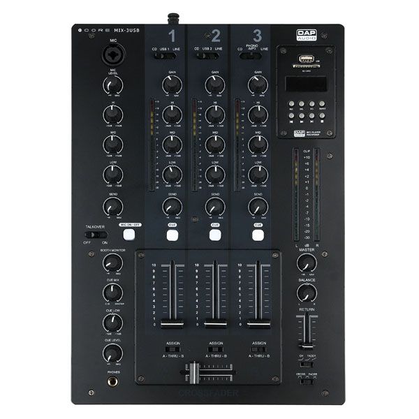 DAP Audio CORE MIX-3 USB Mezclador DJ con Interfaz USB Core Mix-3 USB