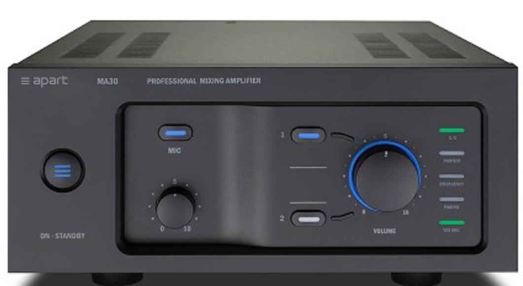 Apart Biamp MA-30 Mezclador-Amplificador de 30W para líneas de 100V y baja impedancia MA30