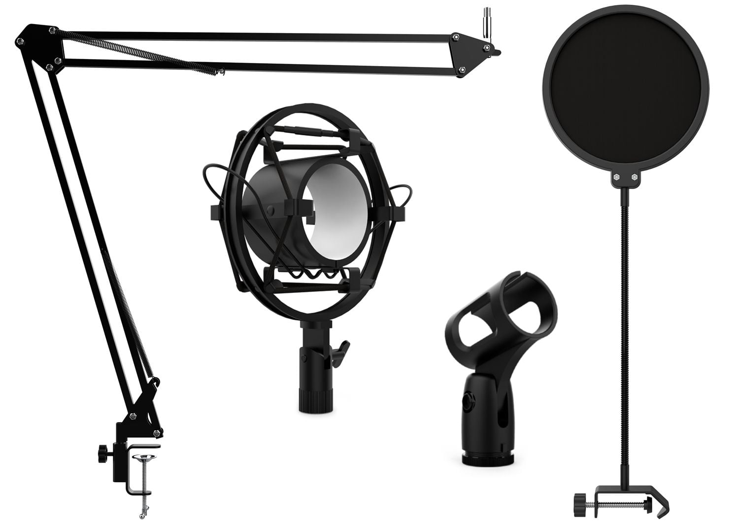 Audibax Podcast Studio Kit Soporte Micrófono + Araña + Anti-Pop Podcast Studio Kit