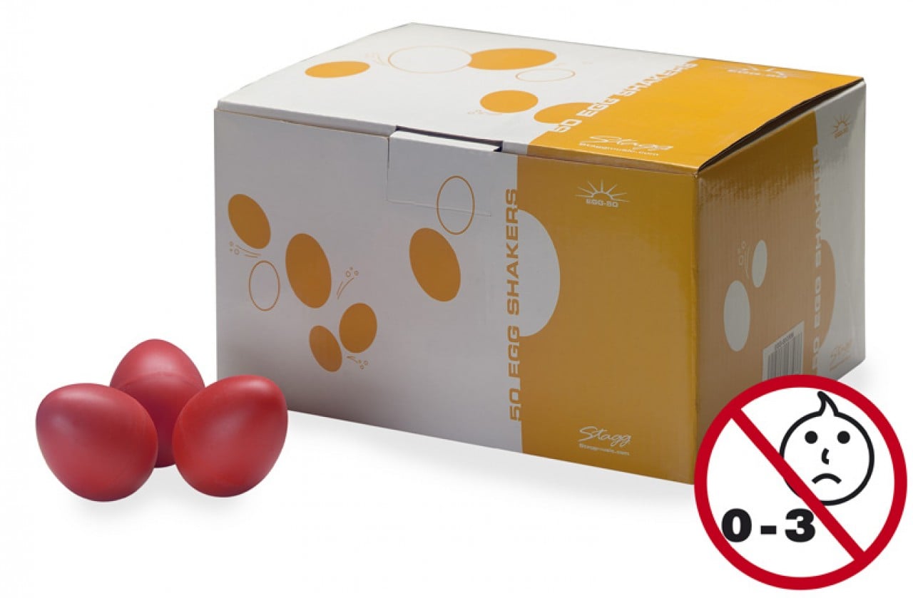 Stagg EGG-50 RDM Caja de 50 Huevos Shaker de plástico rojo EGG-50 RDM