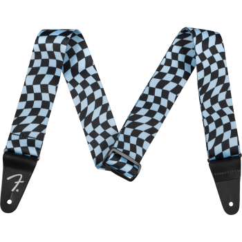 Fender wavy checkerboard polyester strap blue correa guitarra
