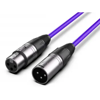 Audibax Silver Cable XLR macho - XLR Hembra 15 Metros Morado