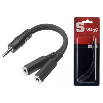 Stagg yc-0,1/1j2jfh cable adaptador con 1 mini jack estéreo macho y 2 mini jack mono hembra