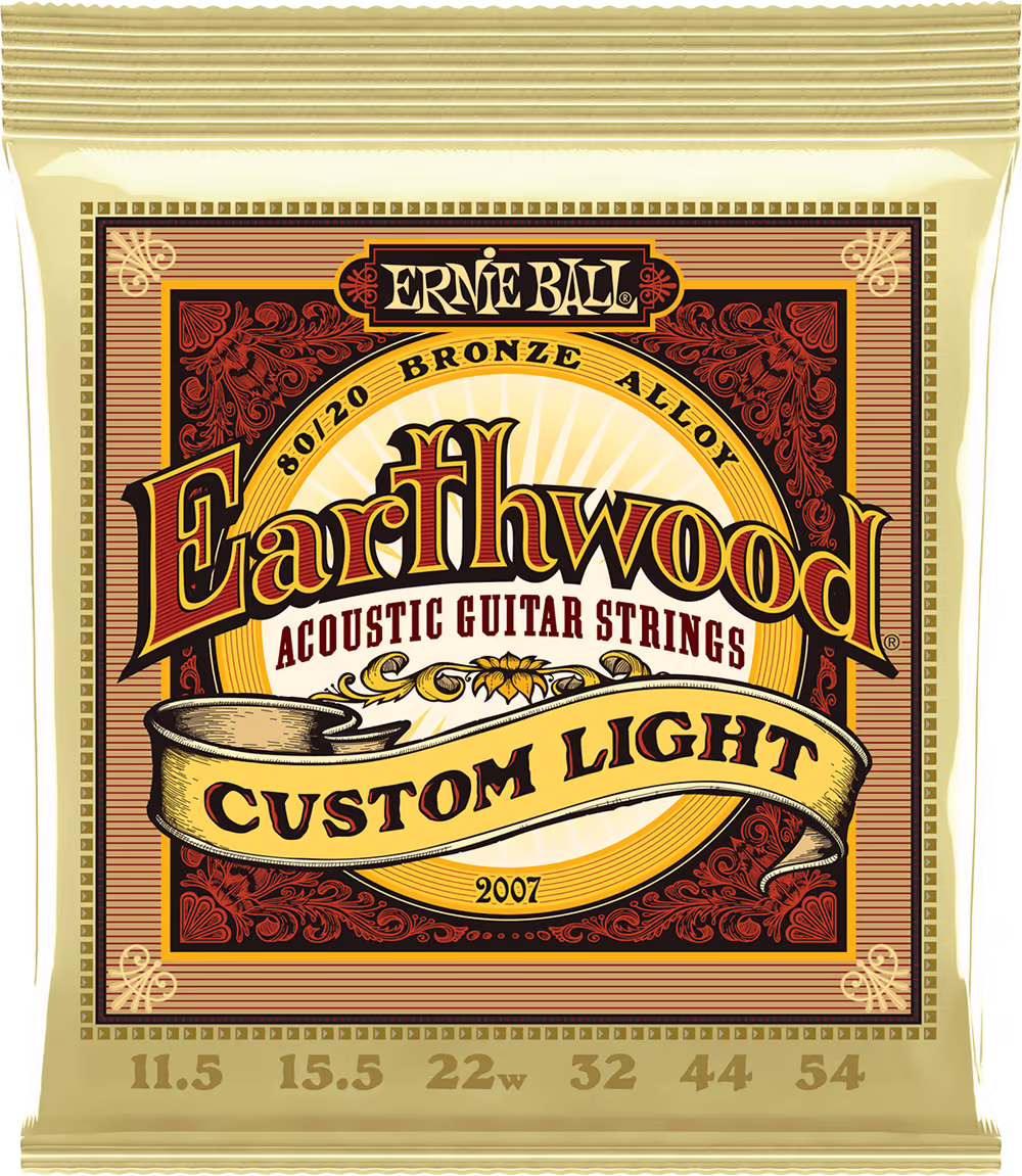 ERNIE BALL Juego Acústica Earthwood 80/20 Bronze Light 11.5-54 EB2007