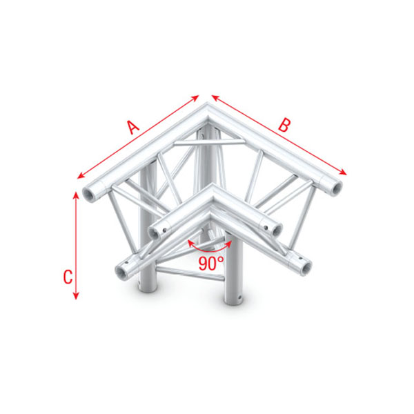 Showtec Corner 90 down left apex down Esquina Triangular 3 Direcciones PT30013 Corner 90 down left apex down PT30013