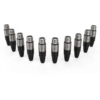 Audibax Silver Conector XLR Hembra. Pack de 10 Unidades