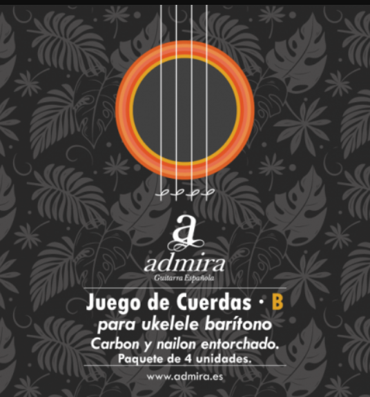 Admira CA500UKCB Juego de Cuerdas para Ukelele Barítono, Carbón CA500UKCB