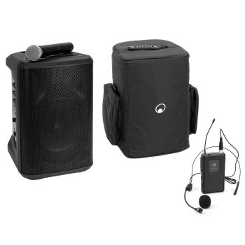 Omnitronic set porty-8a altavoz + funda + micrófono de diadema