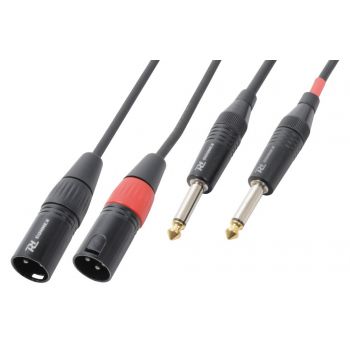 Power dynamics cable 2xlr macho 2x6.3 mono 6m 177063