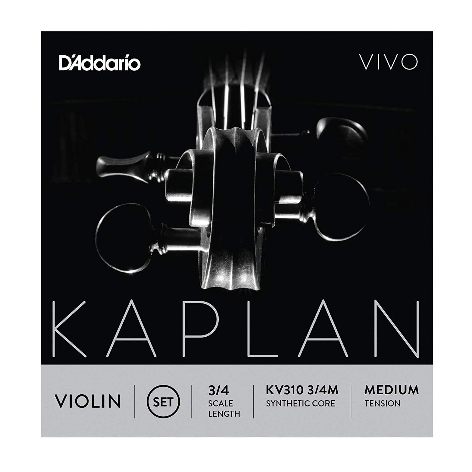 D´addario KV310 Juego de cuerdas Kaplan Vivo para violín 3/4, tensión media KV310-3/4M Kaplan Vivo Violín