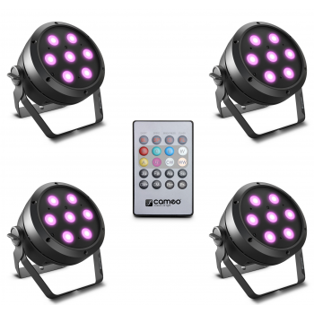Cameo root par 4 set 1 compuesto por 4 x root par 4 incluyendo un control remoto ir
