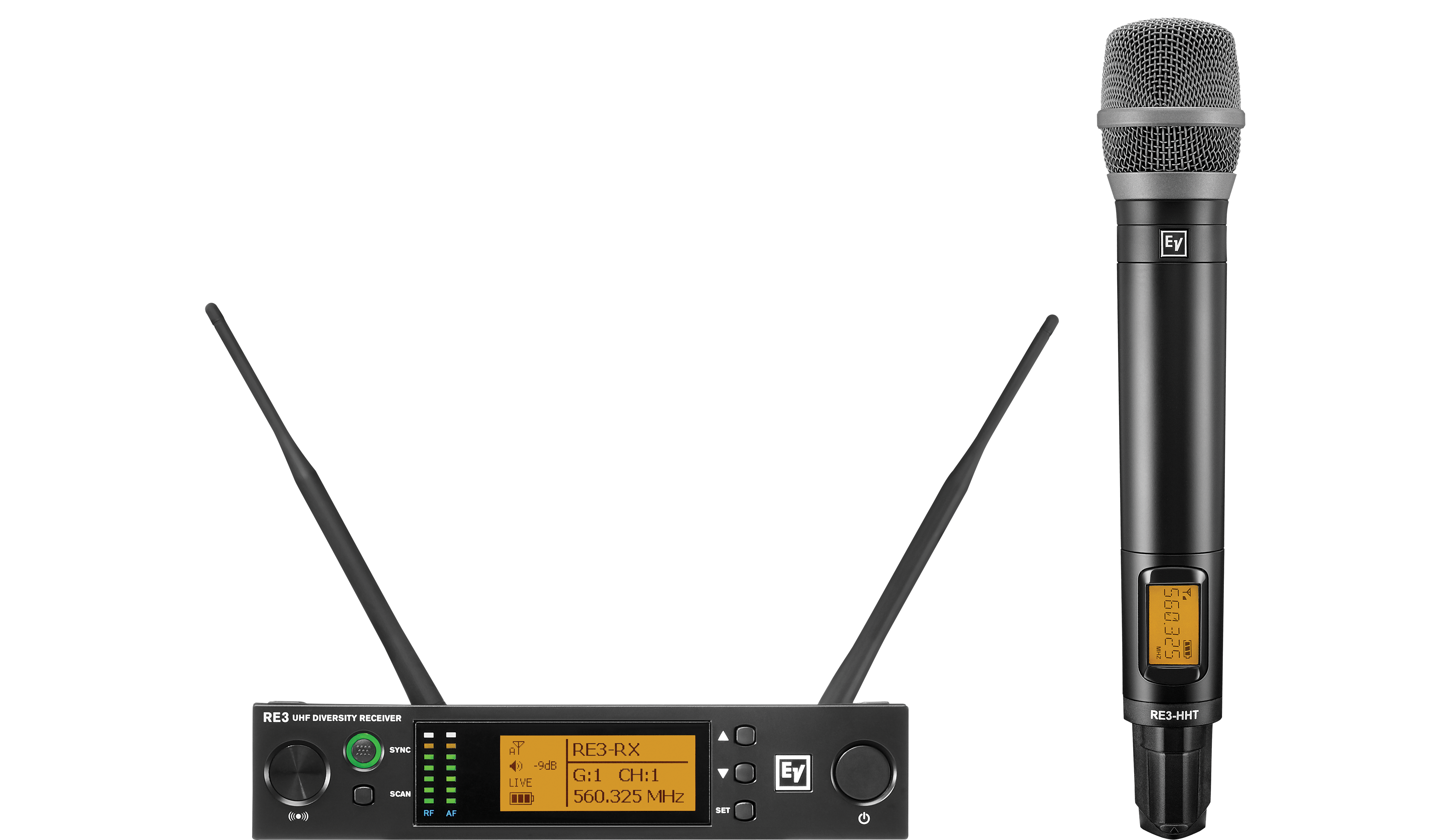 Electro-Voice RE3-RE520-5H Micrófono Inalámbrico Supercardioide de Mano Banda 5H (560 MHz – 596 MHz) RE3-RE520-5H