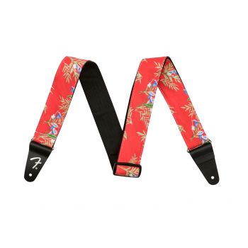 Fender 2 hawaiian strap red floral. correa para guitarra ( reacondicionado )
