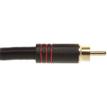 Stagg enchufe rca m, negro con anillos rojos