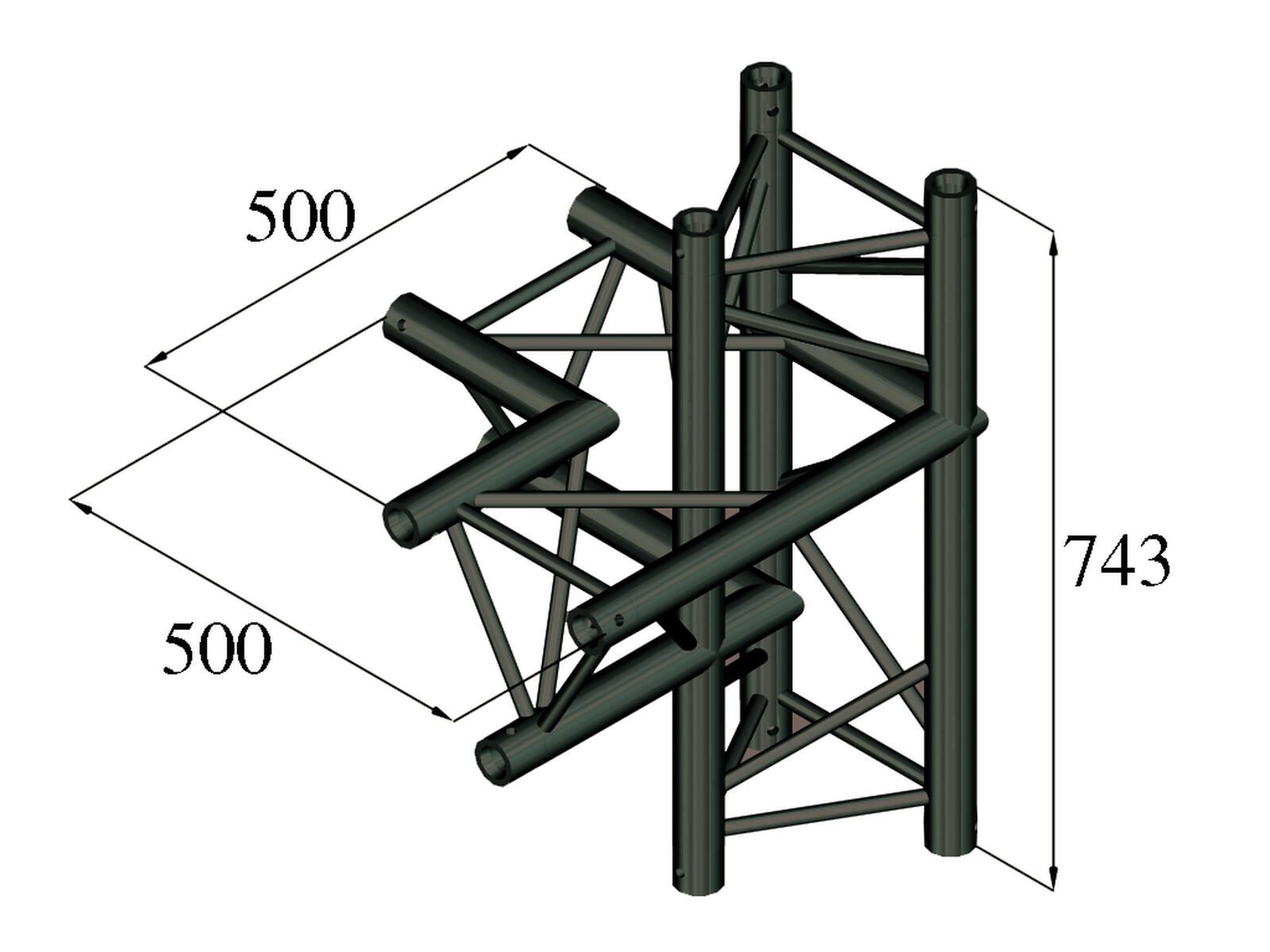 Alutruss Truss Triangular S-PAC-44 4-way Piece Izquierda Truss Triangular S-PAC-44 4-way Piece Izquierda