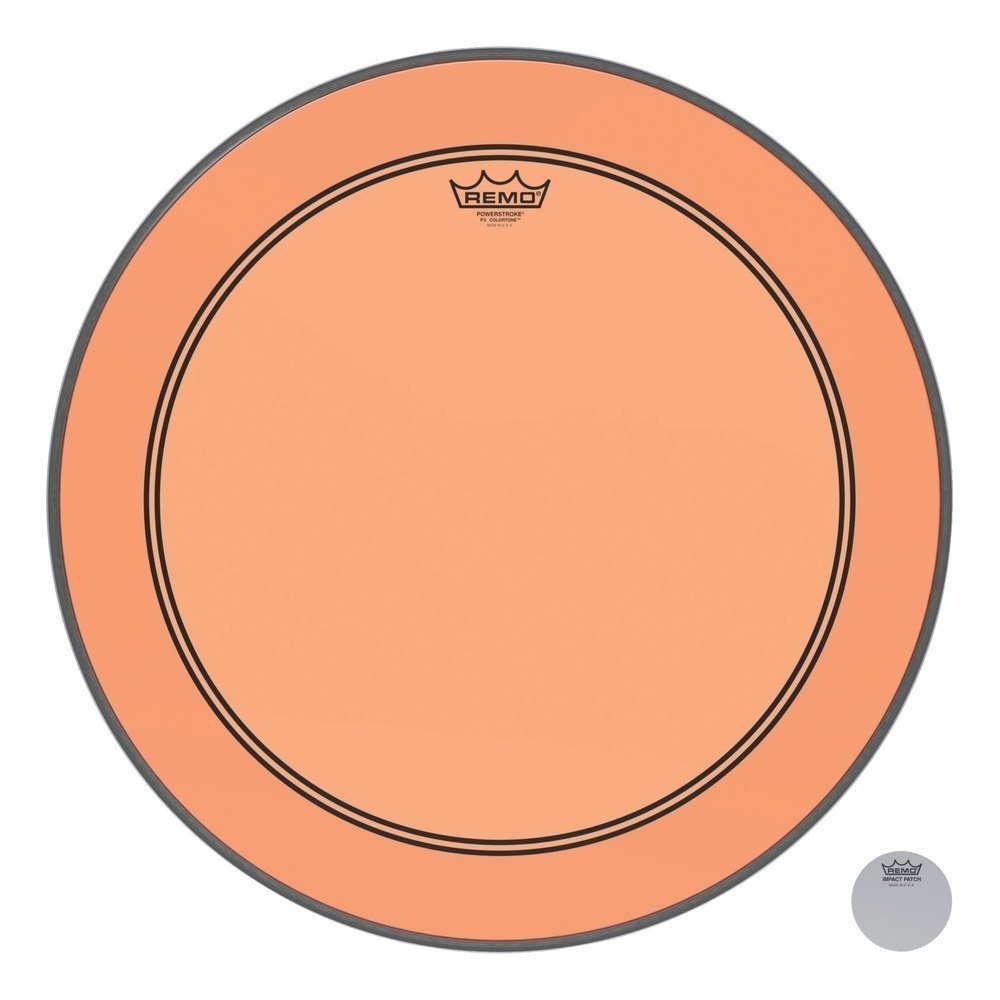 Remo 24" Powerstroke 3 Colortone Clear Orange Parche de Bombo de Bombo 24" Powerstroke 3 Colortone C