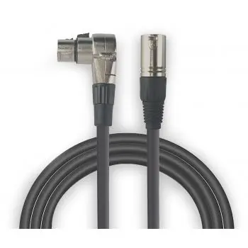 Audibax Silver Cable XLR Macho - XLR Hembra Acodado 50 cm Negro