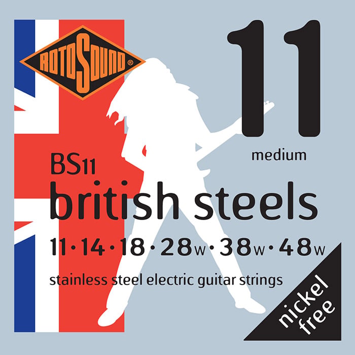 Rotosound Juego De Cuerdas Para Guitarra Eléctrica British Steels 11-48 BS11