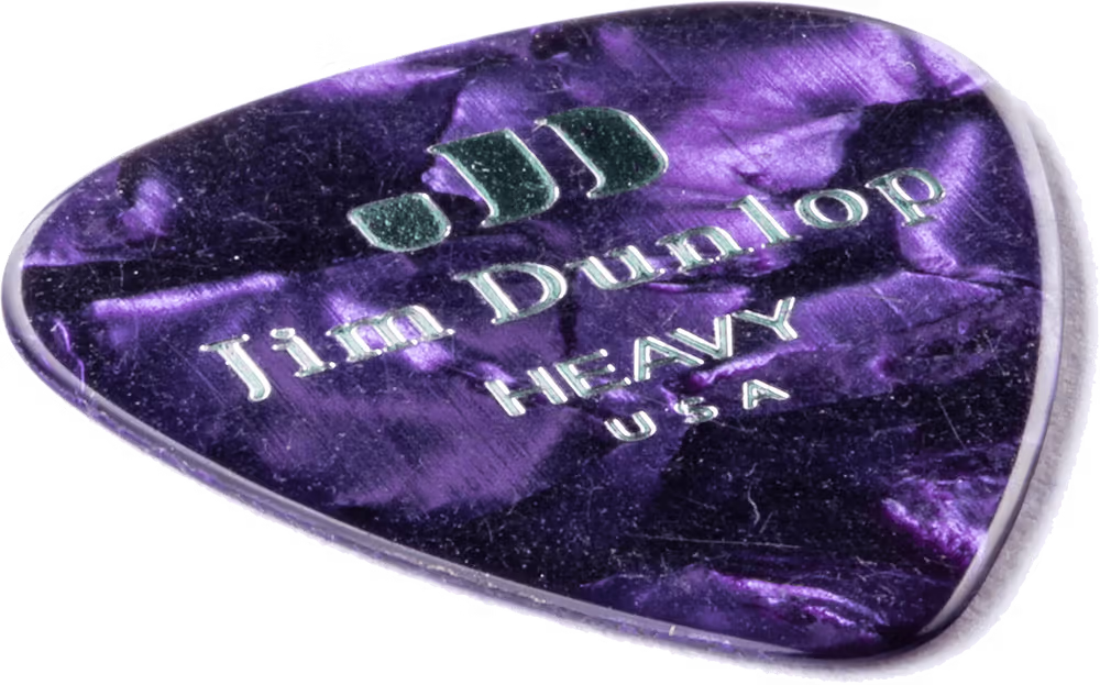 Dunlop Pack 12 Púas Genuine Celluloid Púrpura Perlado - Heavy ADU483P13HV